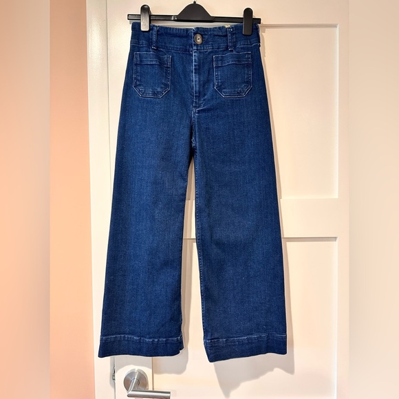 Maeve Denim - Anthropologie Maeve size 26 Colette Jean; high rise, wide leg crop in ink blue